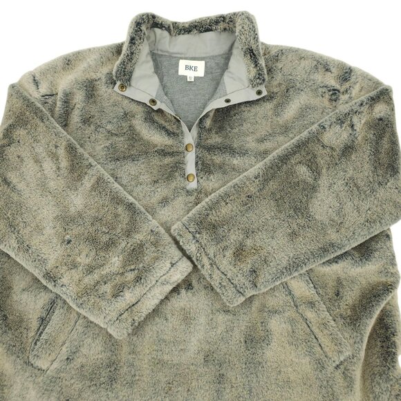 Buckle BKE Plush Pullover Gray Quarter Snap Sz XL Pockets Knit Lining Super Soft - Picture 13 of 13